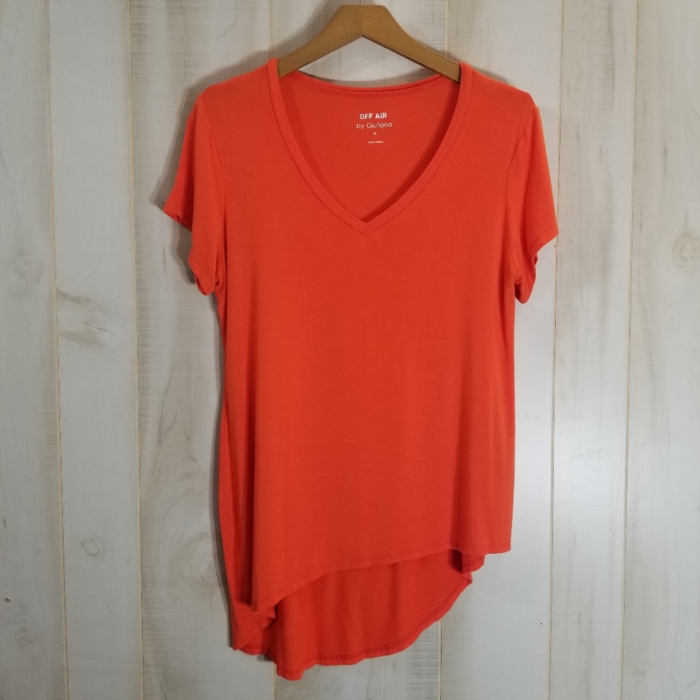 Off Air Giuliana Orange Tunic Asymmetrical Hi Lo M - Picture 1 of 3